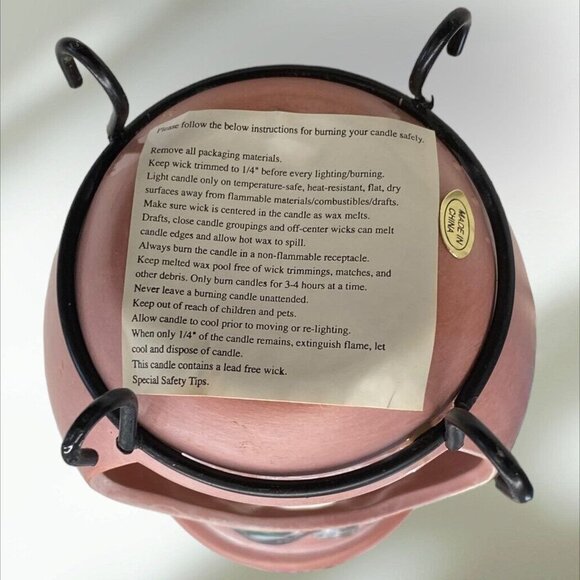 Terracotta Tealight Candle Holder Leaf Design & Stand - Picture 2 of 7